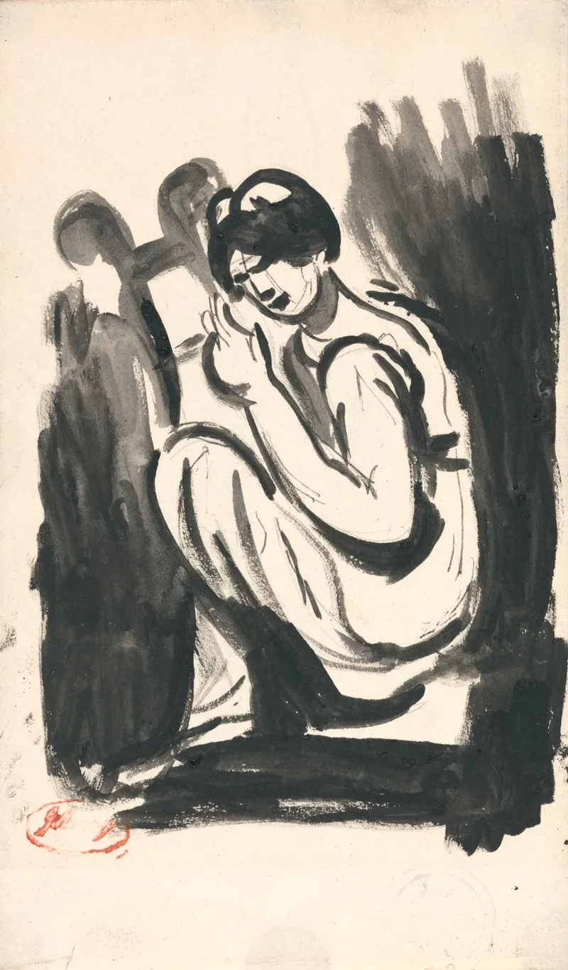 Seated Figure 4 Wall Art by George Romney - High-Resolution Digital Print