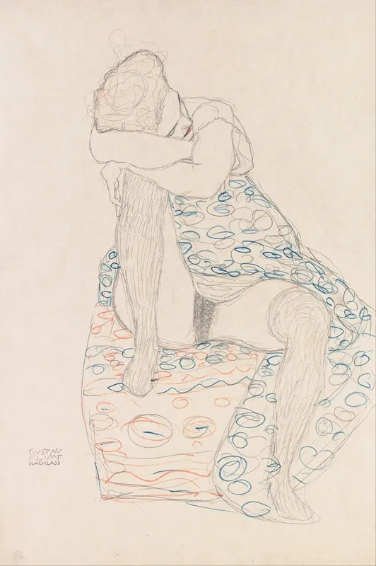 Seated Figure With Gathered Up Skirt