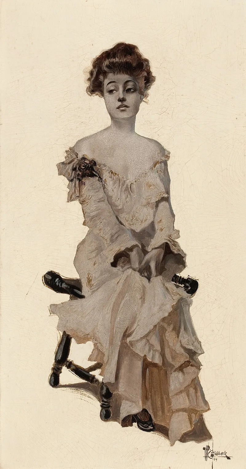 Seated Girl 4 Wall Art by Walter Dean Goldbeck - High-Resolution Digital Print