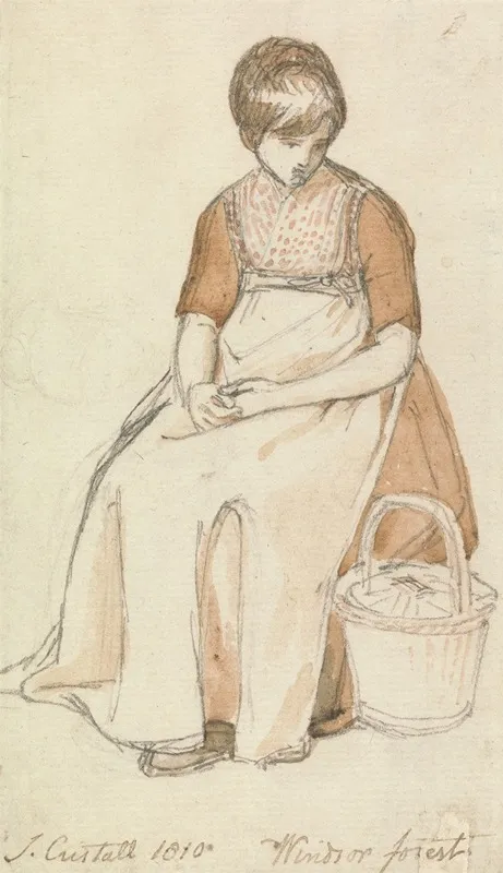Seated Girl With A Basket