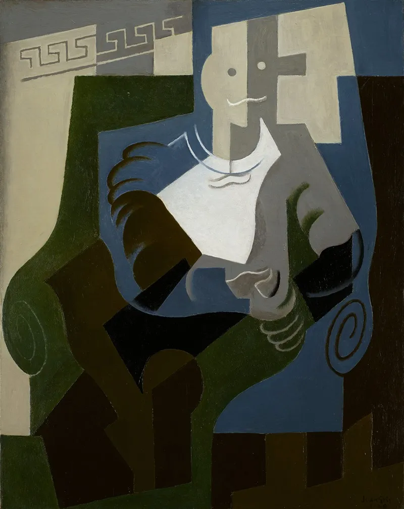 Seated Harlequin Wall Art by Juan Gris - Canvas Print