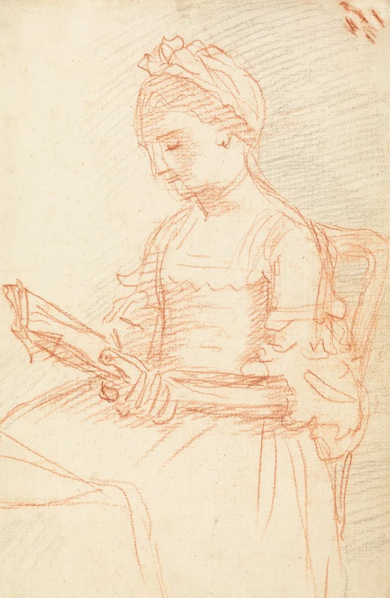 Seated Lady With Book Wall Art by William Hoare of Bath - High-Resolution Digital Print