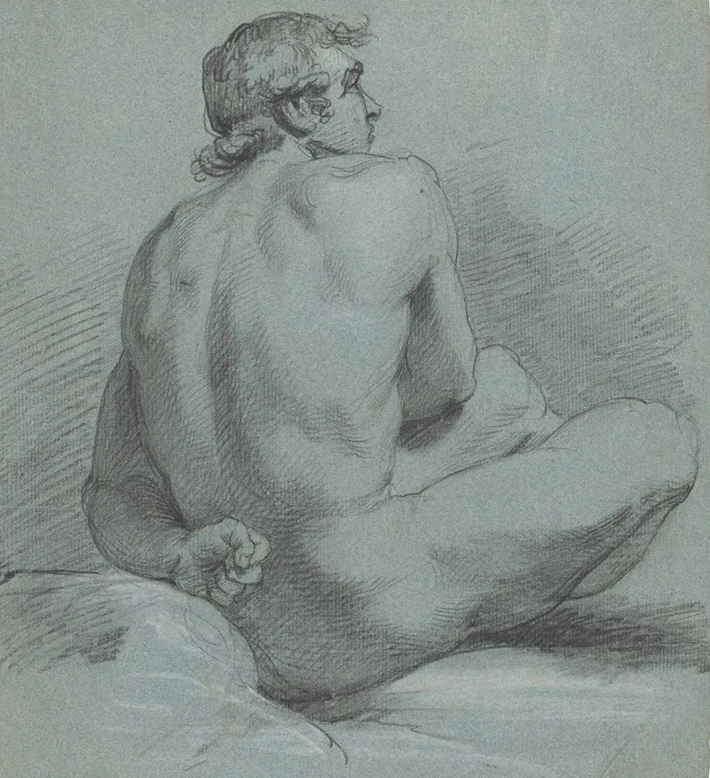 Seated Male Nude 3 Wall Art by Samuel Woodforde - High-Resolution Digital Print