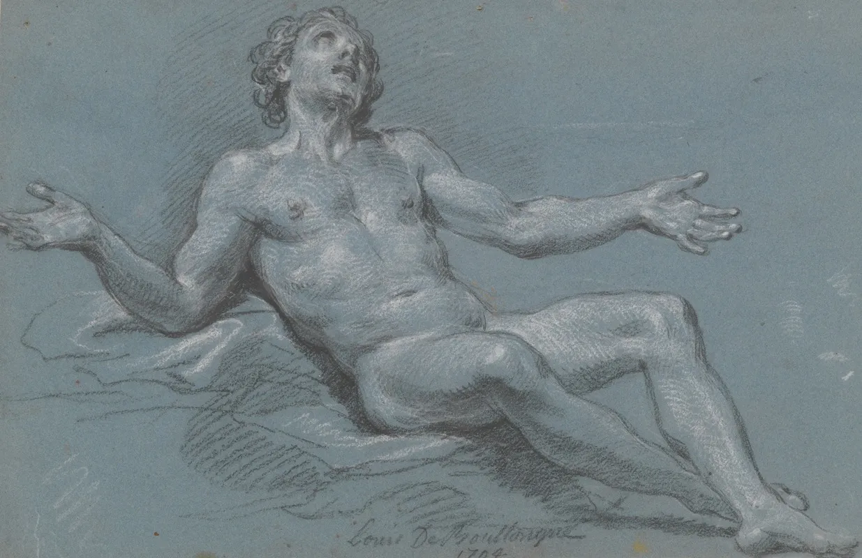 Seated Male Nude 5 Wall Art by Louis de Boullogne the Younger - High-Resolution Digital Print