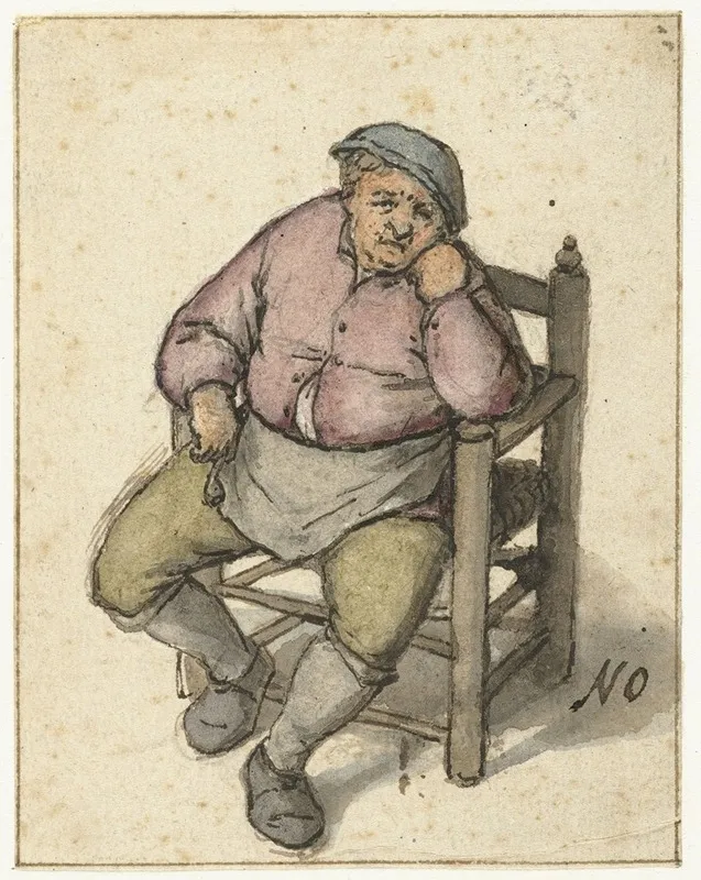 Seated Man With A Pipe Wall Art by Adriaen van Ostade - High-Resolution Digital Print