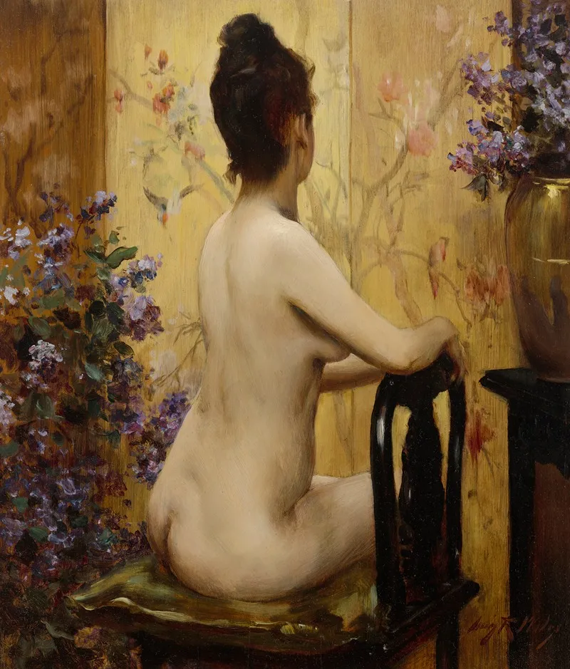 Seated Nude 33 Wall Art by Irving Ramsay Wiles - High-Resolution Digital Print