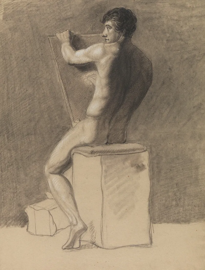 Seated Nude 37 Wall Art by Albert Voituron - High-Resolution Digital Print