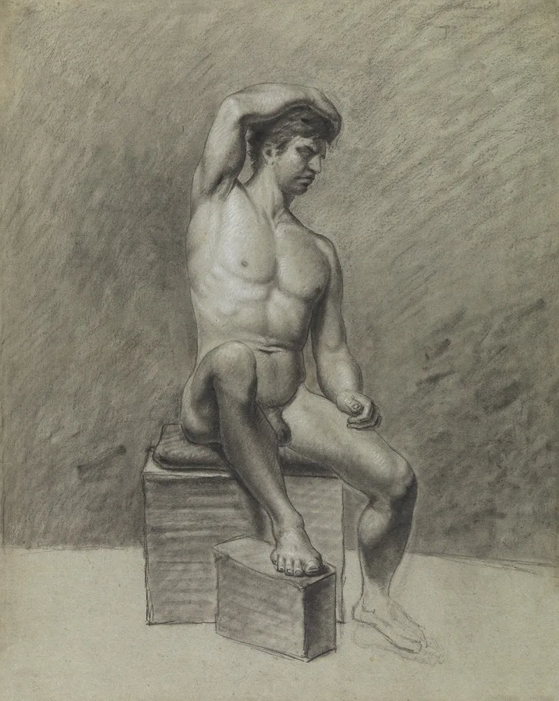 Seated Nude 40 Wall Art by Albert Voituron - High-Resolution Digital Print