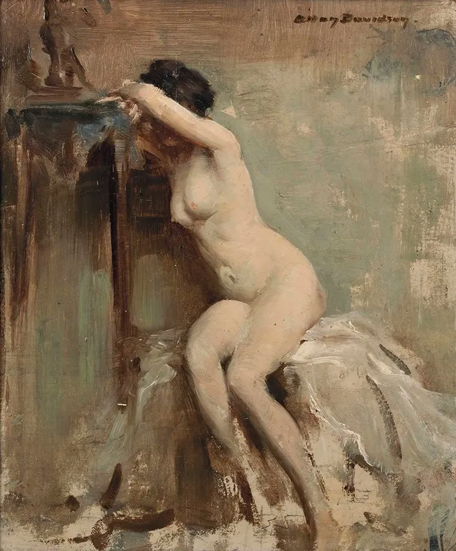 Seated Nude 6 Wall Art by Allan Douglas Davidson - High-Resolution Digital Print