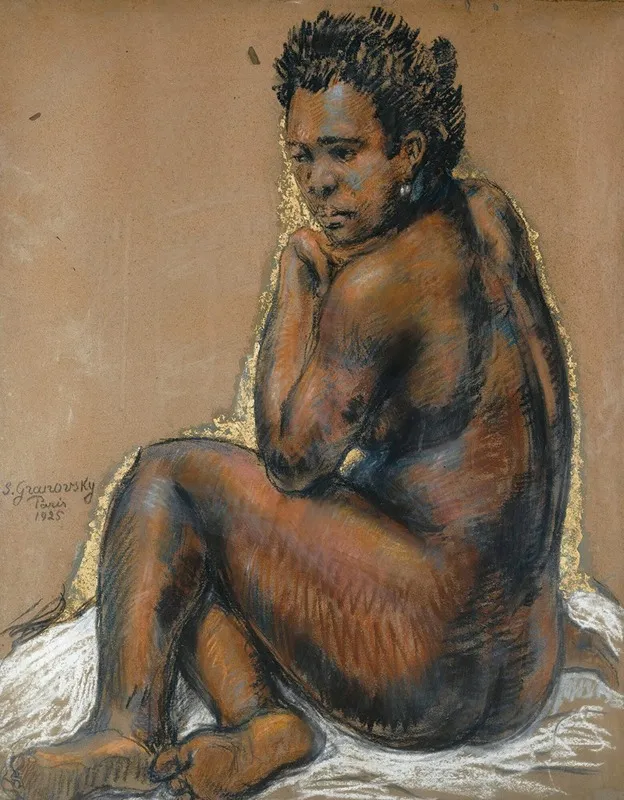 Seated Nude 9 Wall Art by Samuel Granovsky - High-Resolution Digital Print
