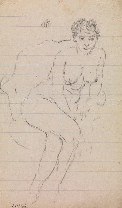 Seated Nude With Legs Crossed Wall Art by James Ensor - High-Resolution Digital Print