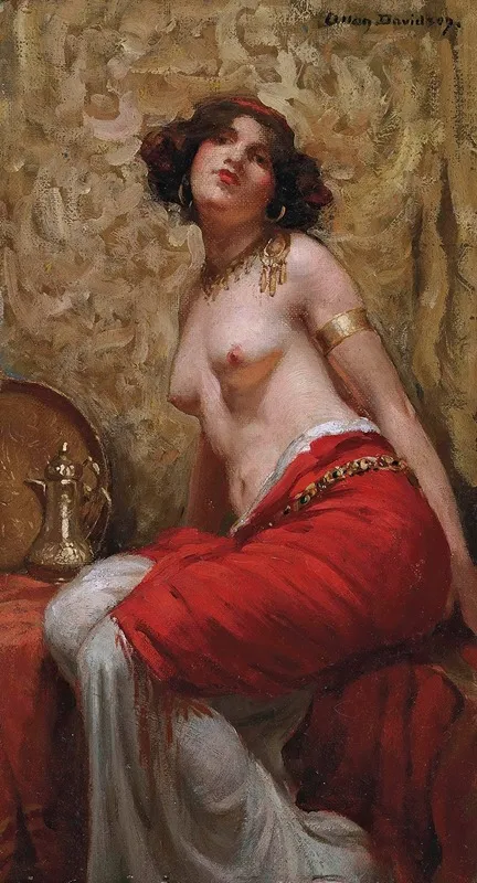 Seated Odalisque Wall Art by Allan Douglas Davidson - High-Resolution Digital Print