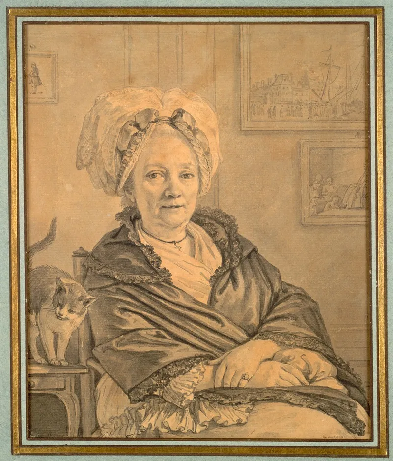 Seated Woman With A Cat 2