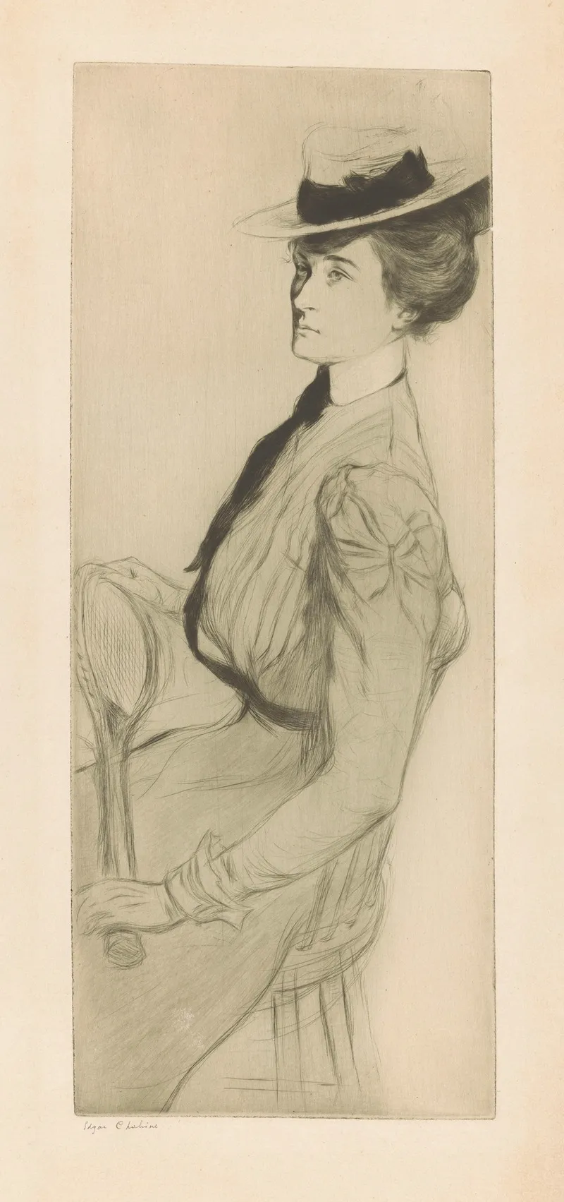Seated Woman With A Tennis Racket