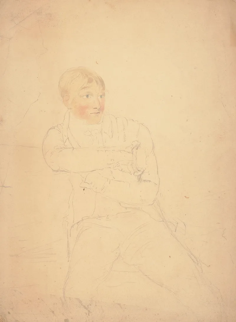 Seated Young Adult Male Figure Seated Facing Slightly Right