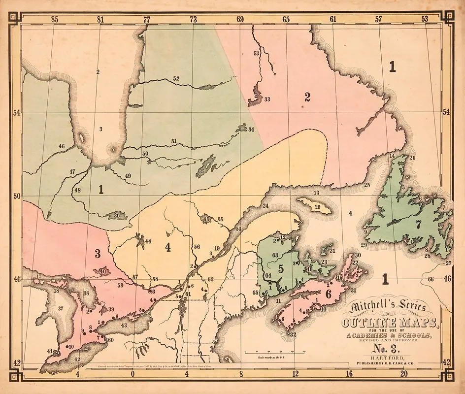 Section Of North America Wall Art by Samuel Augustus Mitchell - High-Resolution Digital Print