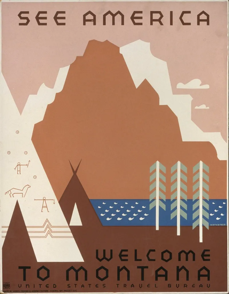 See America Welcome To Montana 4 Wall Art by Jerome Henry Rothstein - High-Resolution Digital Print