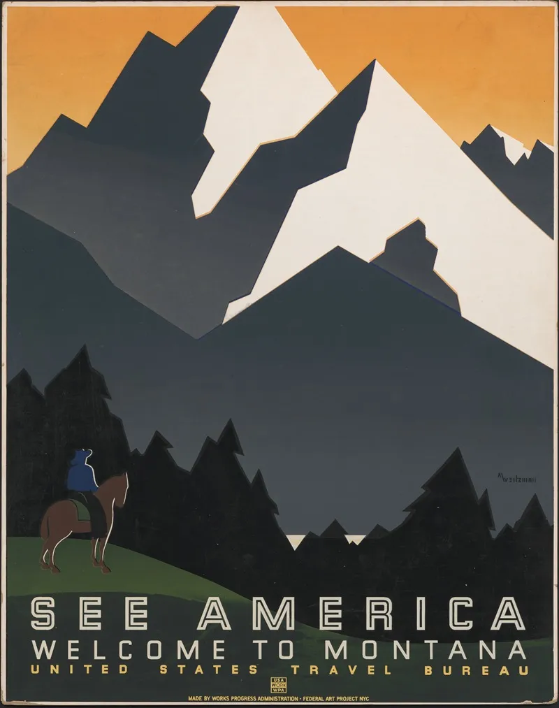 See America Welcome To Montana 5 Wall Art by Martin Weitzman - High-Resolution Digital Print