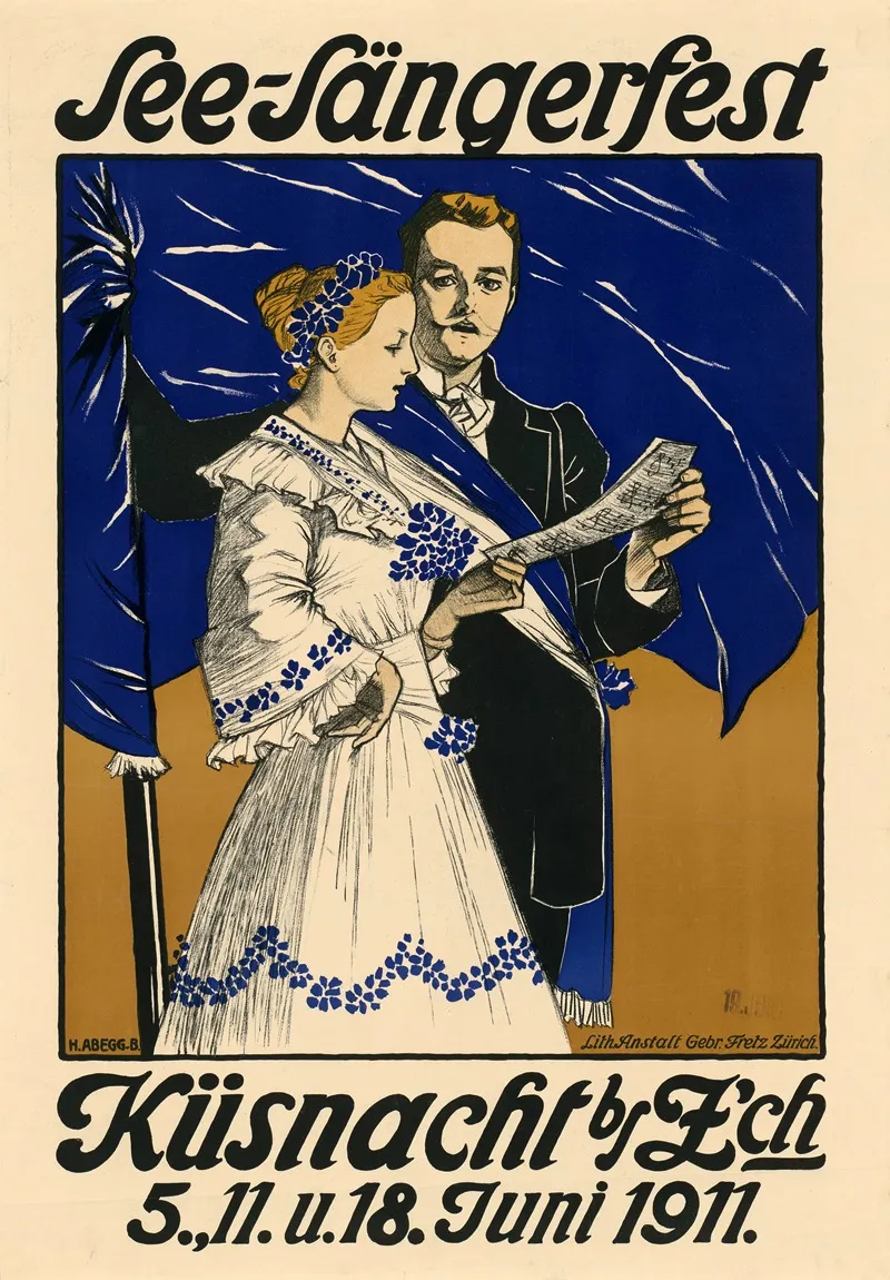 See Sangerfest Kusnacht 1911 Wall Art by H. Abegg - High-Resolution Digital Print