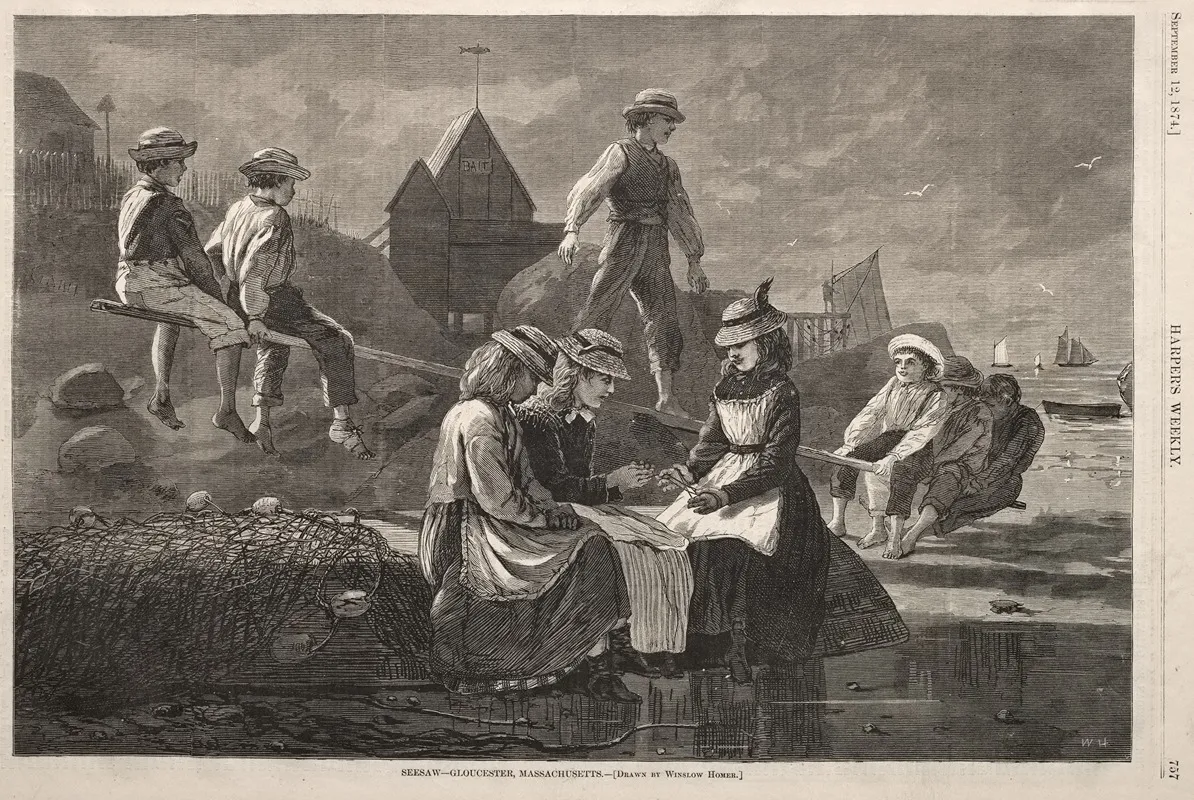 See Saw Gloucester Massachusetts Wall Art by Winslow Homer - High-Resolution Digital Print