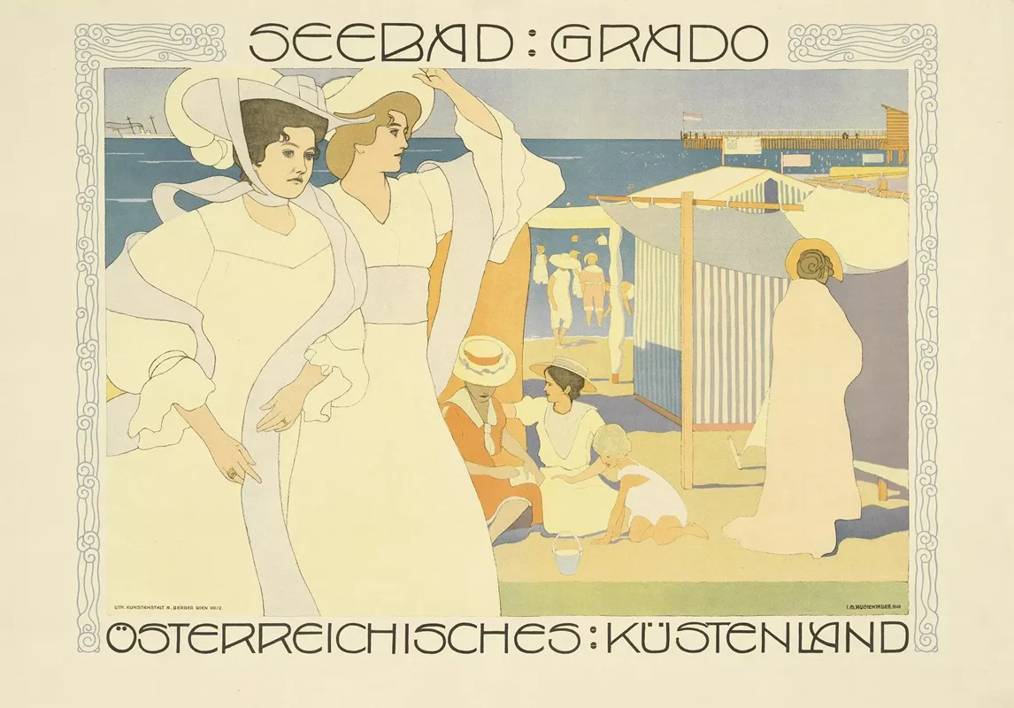 Seebad Grado Wall Art by Josef Maria Auchentaller - High-Resolution Digital Print
