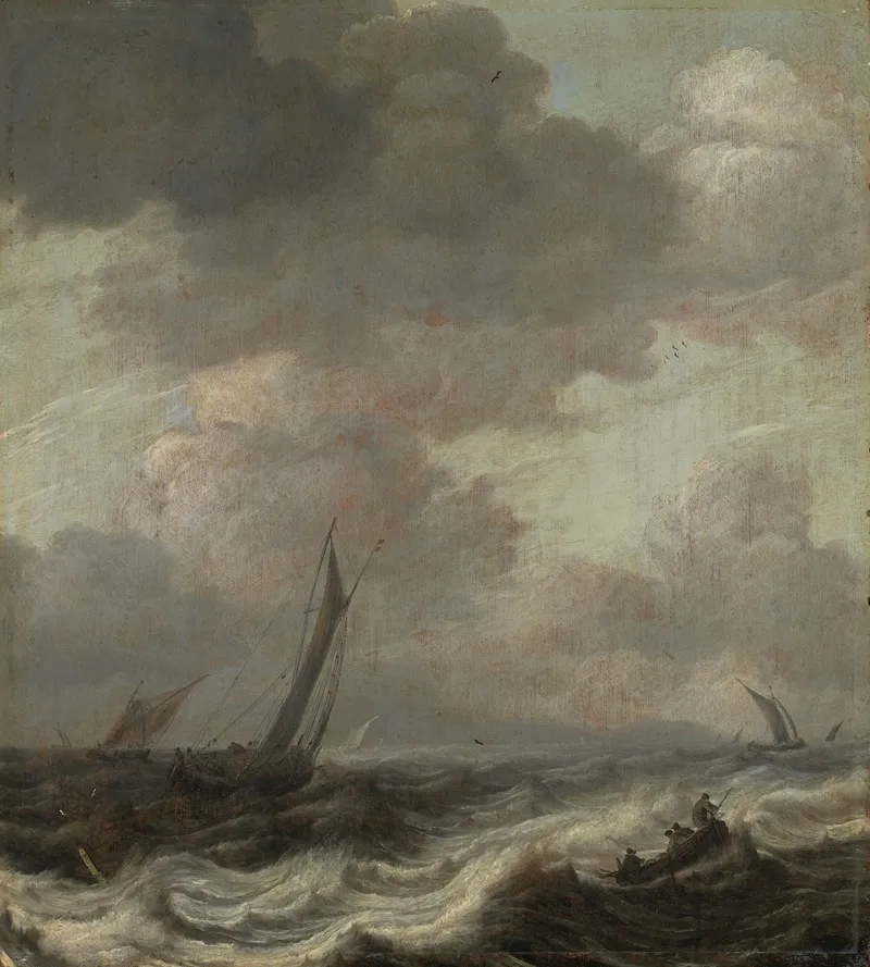 Segelboote Und Ruderboote Auf Bewegter See Wall Art by Pieter Mulier the Elder - High-Resolution Digital Print
