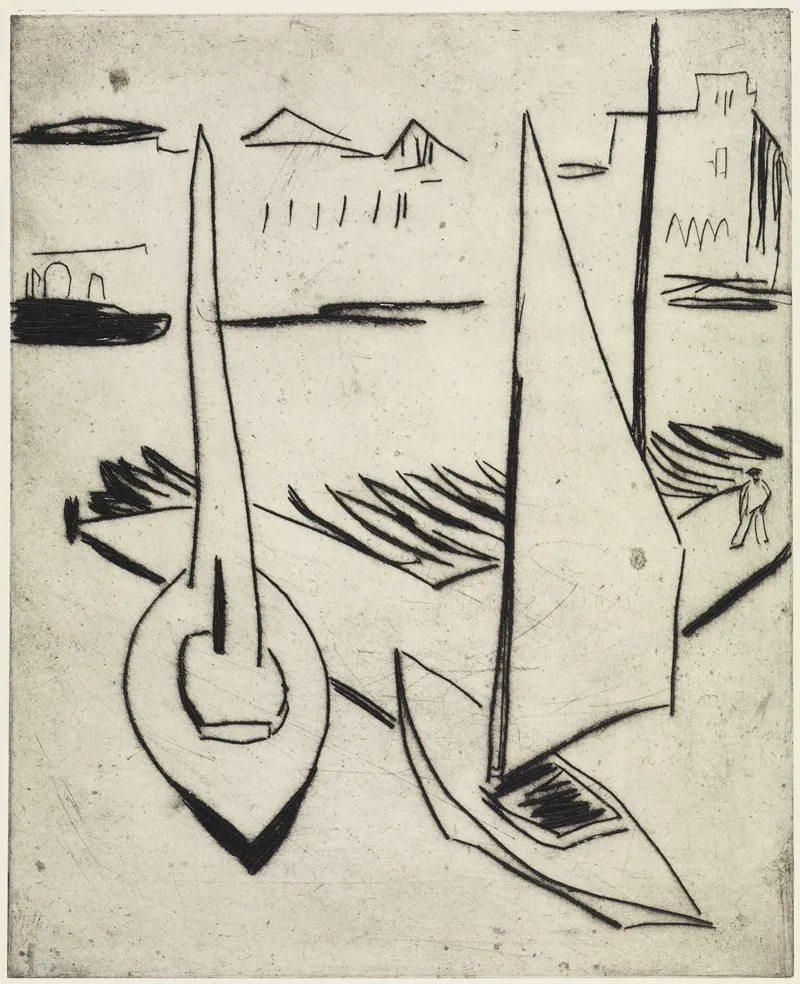 Segelboothafen An Der Alster Hamburg Wall Art by Ernst Ludwig Kirchner - High-Resolution Digital Print