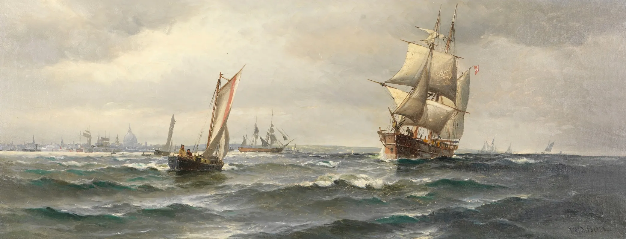 Segelschiffe Vor Kopenhagen