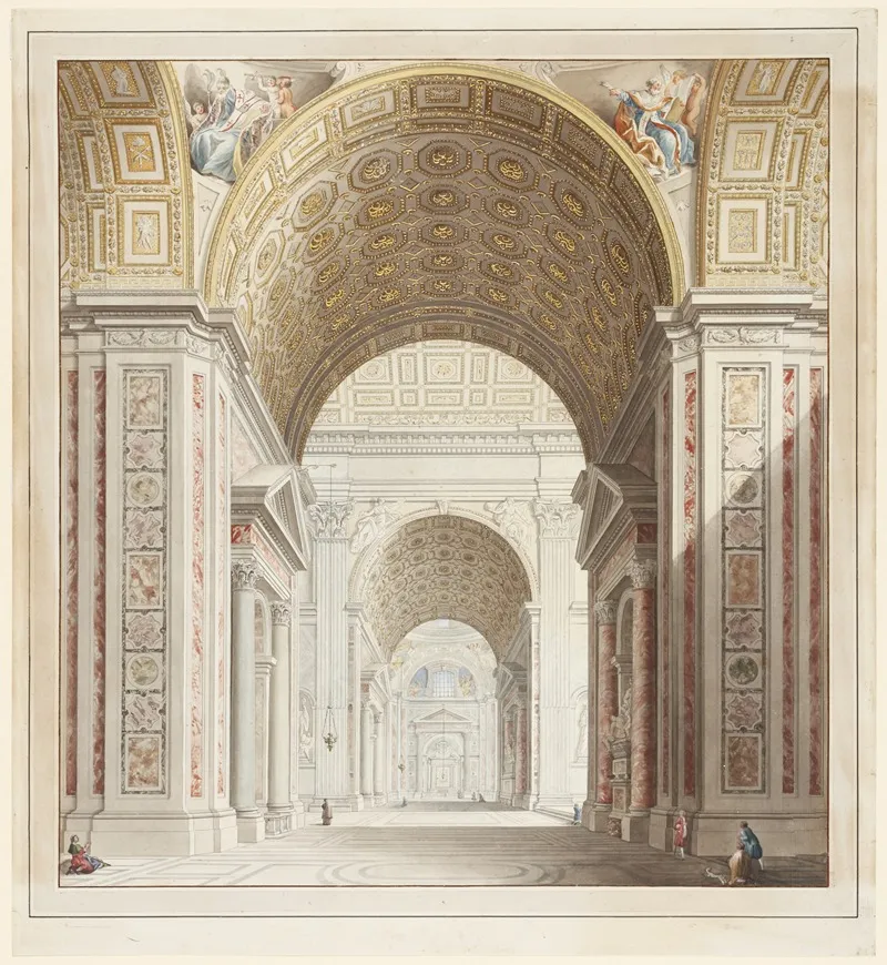 Seitenschiff Der St Peterskirche In Rom Wall Art by Francesco Pannini - High-Resolution Digital Print