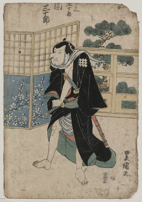 Seki Sanjuro No Ukai Kujuro Wall Art by Toyokuni Utagawa - High-Resolution Digital Print