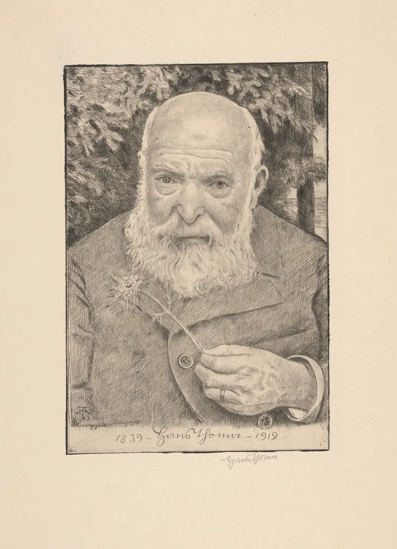 Selbstbildnis Mit Blume Self Portrait With Flower Wall Art by Hans Thoma - High-Resolution Digital Print