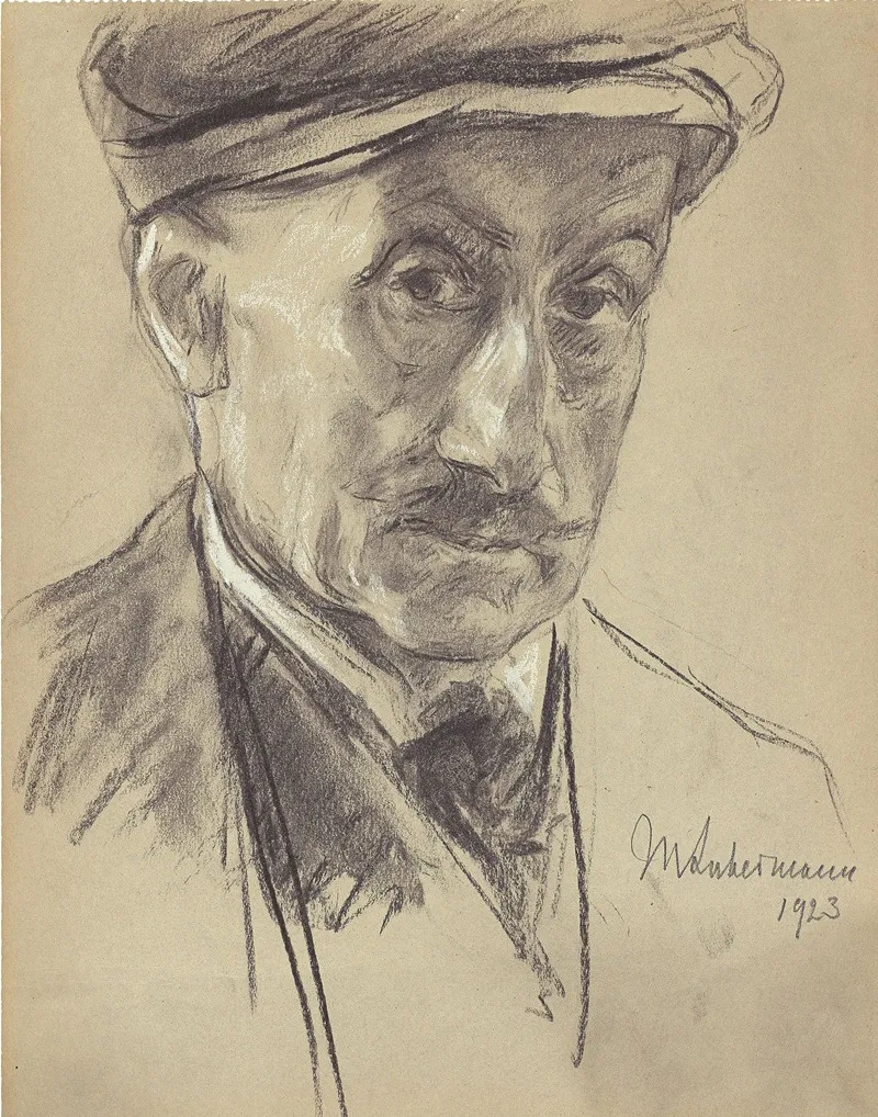 Selbstbildnis Mit Schirmmutze Wall Art by Max Liebermann - High-Resolution Digital Print