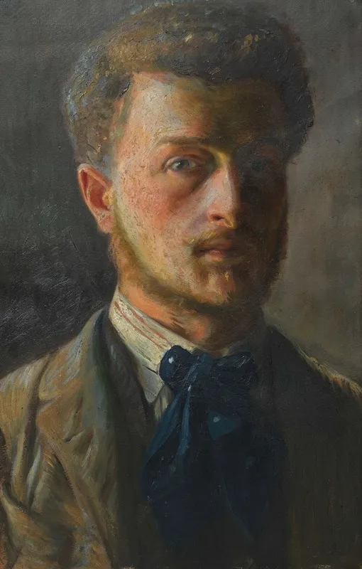 Selbstbildnis Oskar Strnad Als Student Wall Art by Oskar Strnad - High-Resolution Digital Print