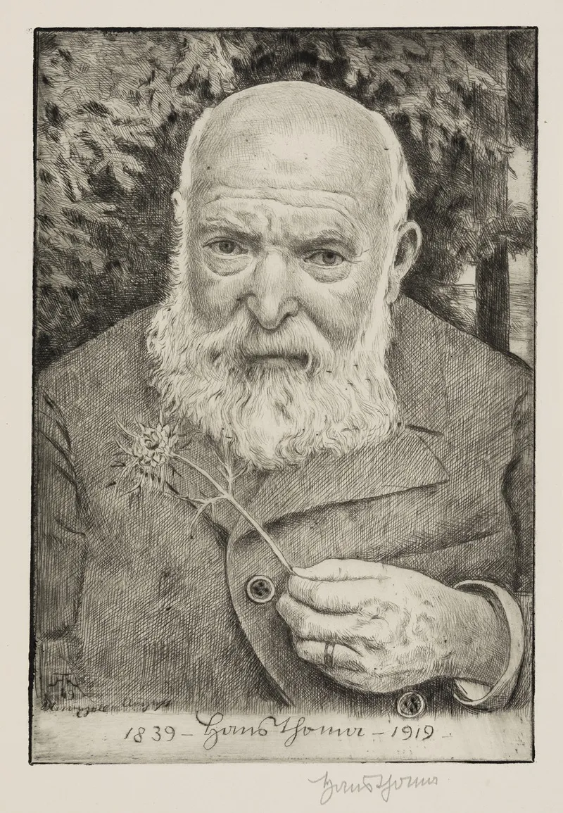 Selbstbildnis Vi Mit Blume Wall Art by Hans Thoma - High-Resolution Digital Print