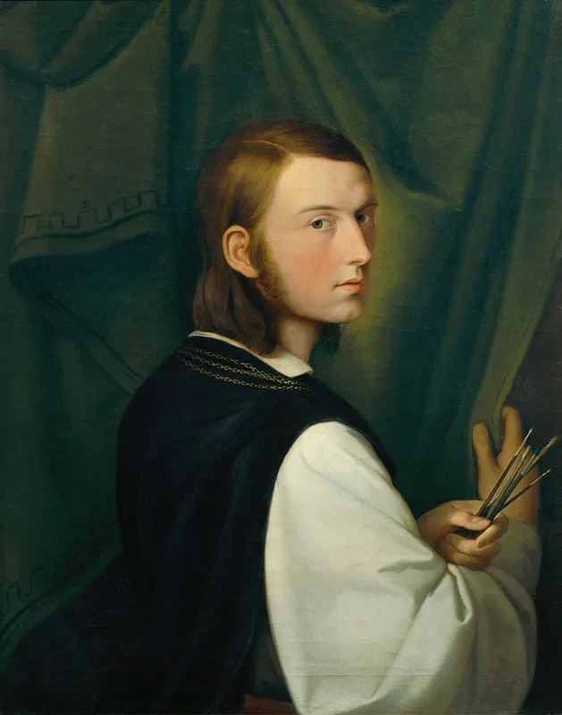Selbstportrat 18 Wall Art by Johann Evangelist Scheffer von Leonhardshoff - High-Resolution Digital Print