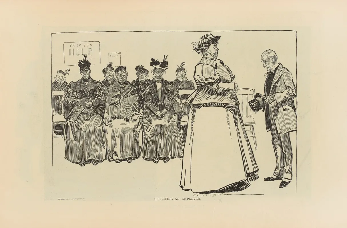 Selecting An Employer Wall Art by Charles Dana Gibson - High-Resolution Digital Print