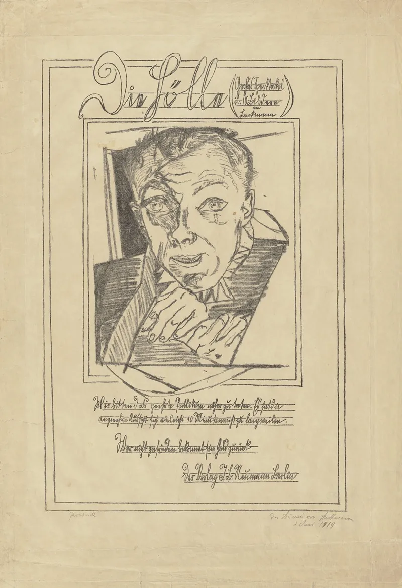 Self Portrait 717 Wall Art by Max Beckmann - High-Resolution Digital Print