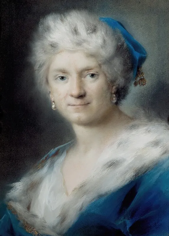 Self Portrait As Winter Wall Art by Rosalba Carriera - High-Resolution Digital Print