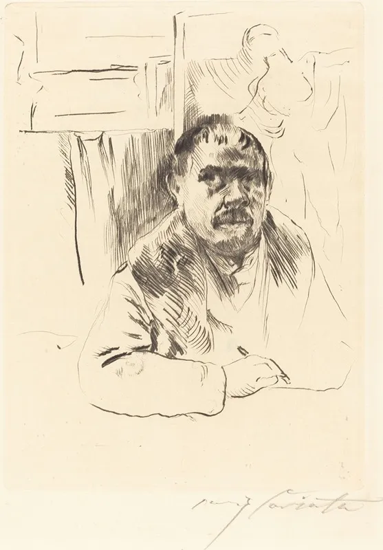 Self Portrait In A Fur Coat Selbstbildnis Im Pelz Wall Art by Lovis Corinth - High-Resolution Digital Print