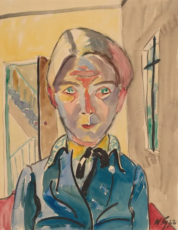 Self Portrait In Front Of Stairs Selbst Vor Treppe 2