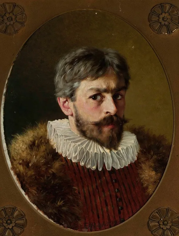 Self Portrait In The 17th Century Costume Wall Art by Edmund Perle - High-Resolution Digital Print