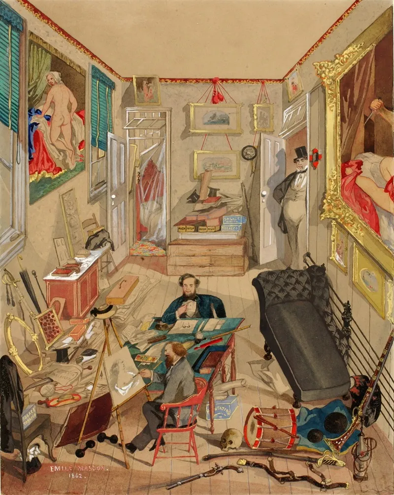 Self Portrait In The Artists Studio Wall Art by Emile Masson - High-Resolution Digital Print