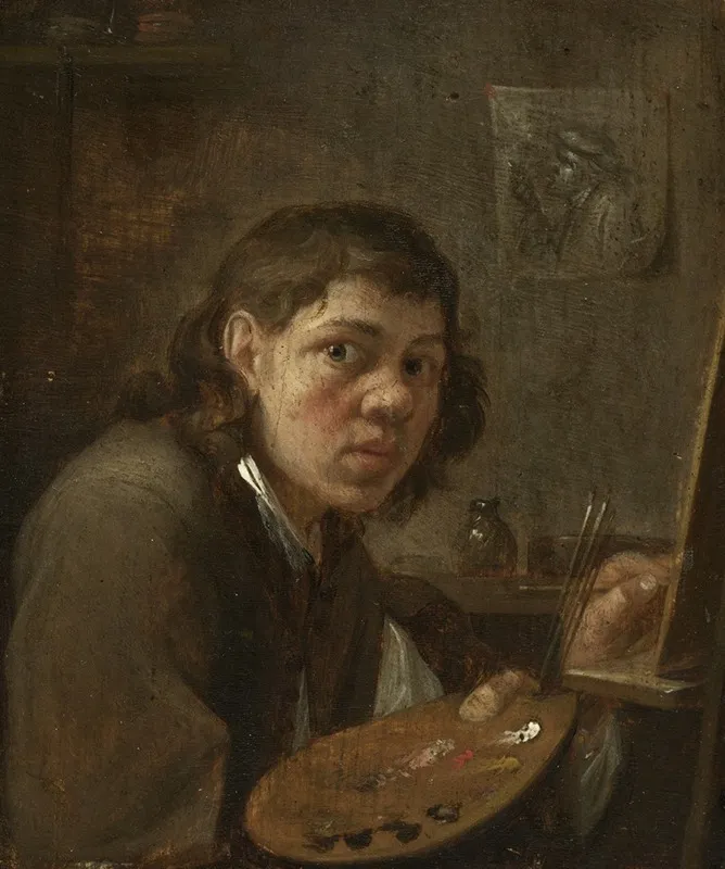 Self Portrait In The Studio Wall Art by Gillis van Tilborgh - High-Resolution Digital Print