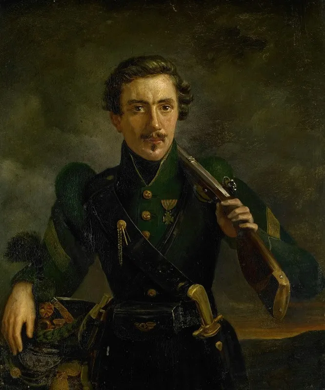 Self Portrait In The Uniform Of The Rifles Wall Art by Willem Jodocus Mattheus Engelberts - High-Resolution Digital Print