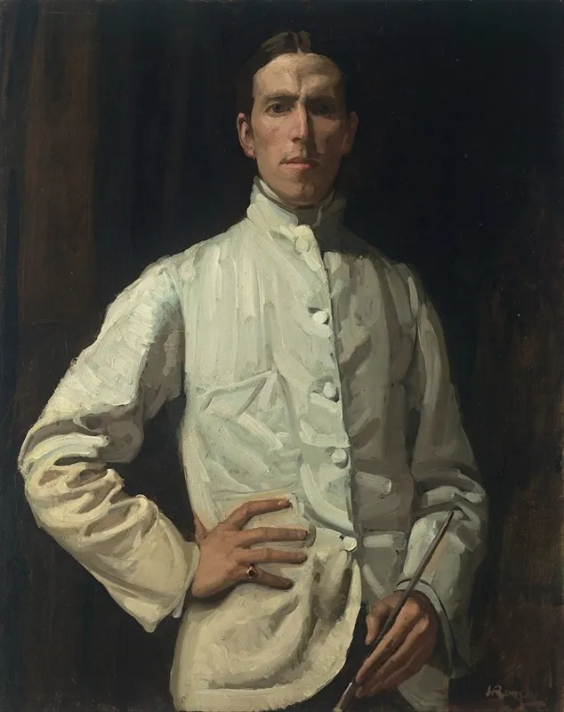 Self Portrait In White Jacket Wall Art by Hugh Ramsay - High-Resolution Digital Print