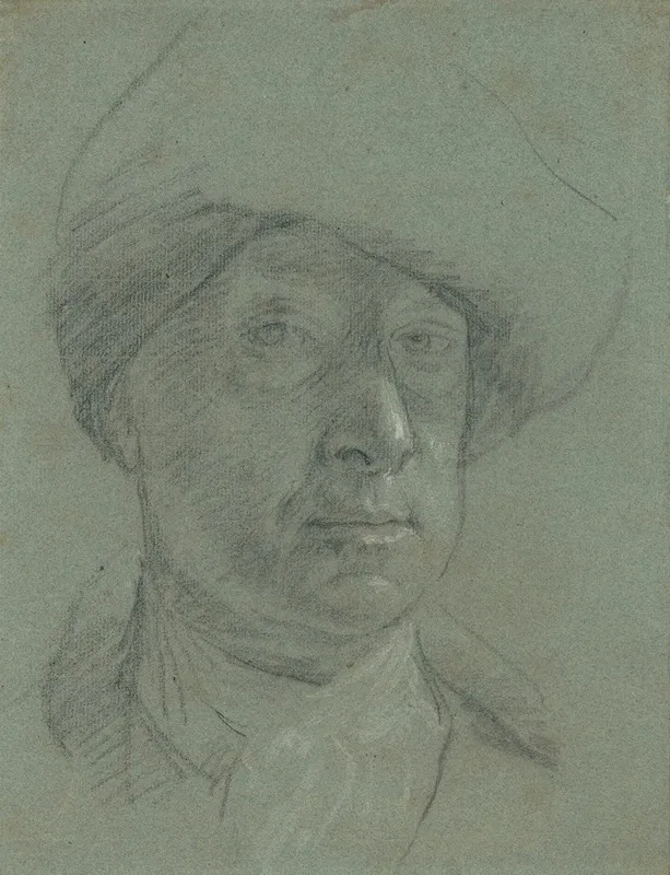 Self Portrait Wearing A Cloth Hat Wall Art by Jonathan Richardson the Elder - High-Resolution Digital Print