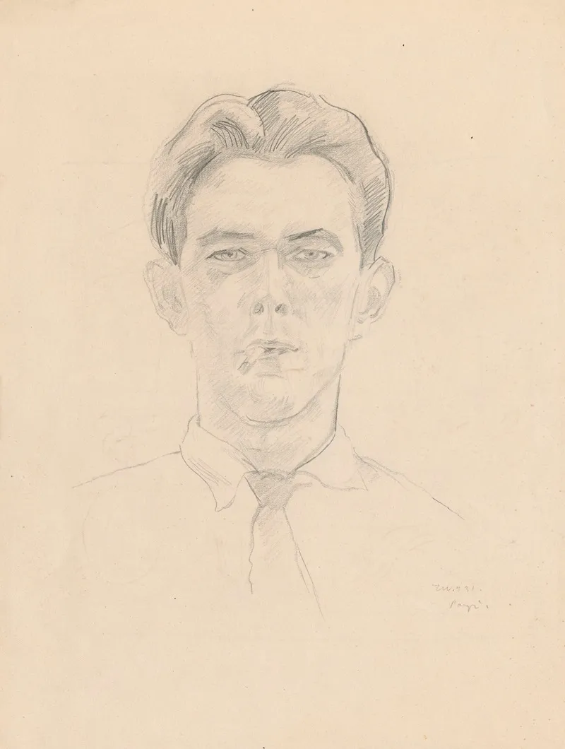 Self Portrait With A Cigarette 2 Wall Art by Zygmunt Waliszewski - High-Resolution Digital Print