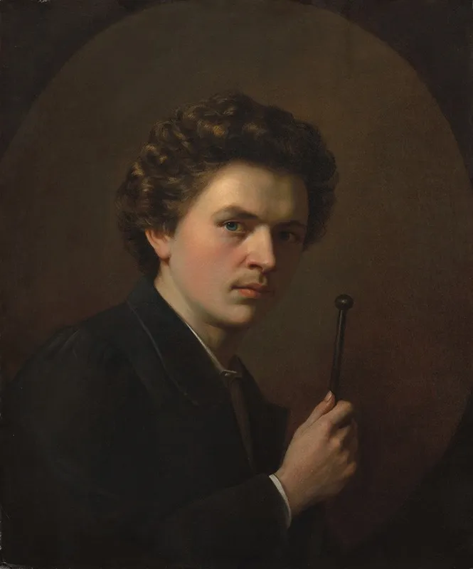 Self Portrait With A Maulstick Wall Art by Henri Regnault - High-Resolution Digital Print