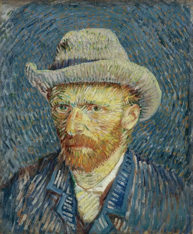 Self Portrait With Grey Felt Hat Wall Art by Vincent van Gogh - High-Resolution Digital Print