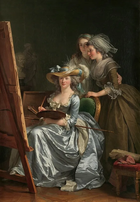 Self Portrait With Two Pupils Marie Gabrielle Capet And Marie Marguerite Carreaux De Rosemond